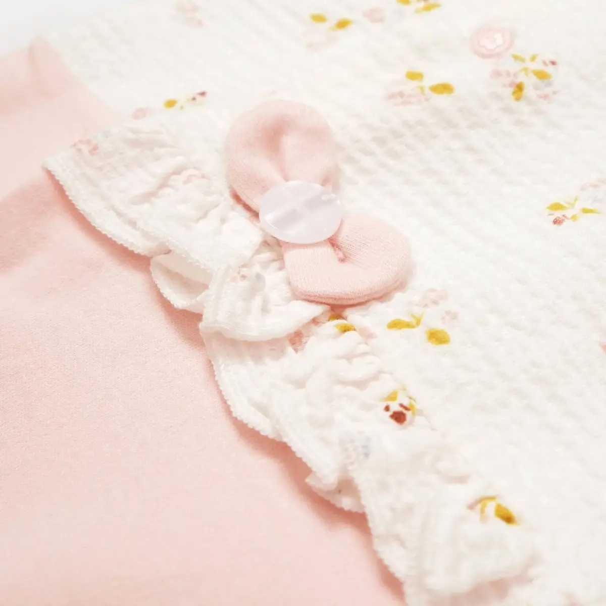 Bibaby Organik Tulum The Flowers Ekru - Pembe