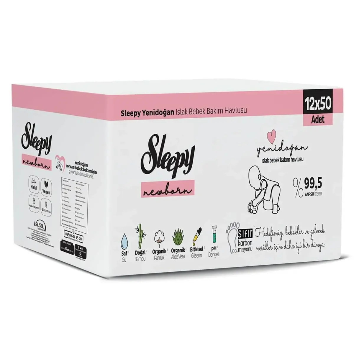 Sleepy Yenidoğan Islak Mendil12x50li