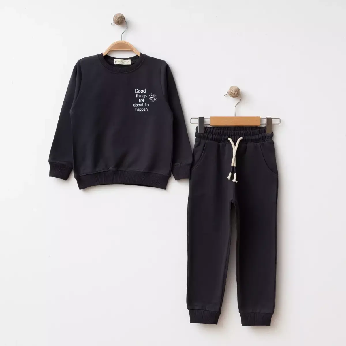 Bebolly 2li Takım Good Things Baskılı Füme