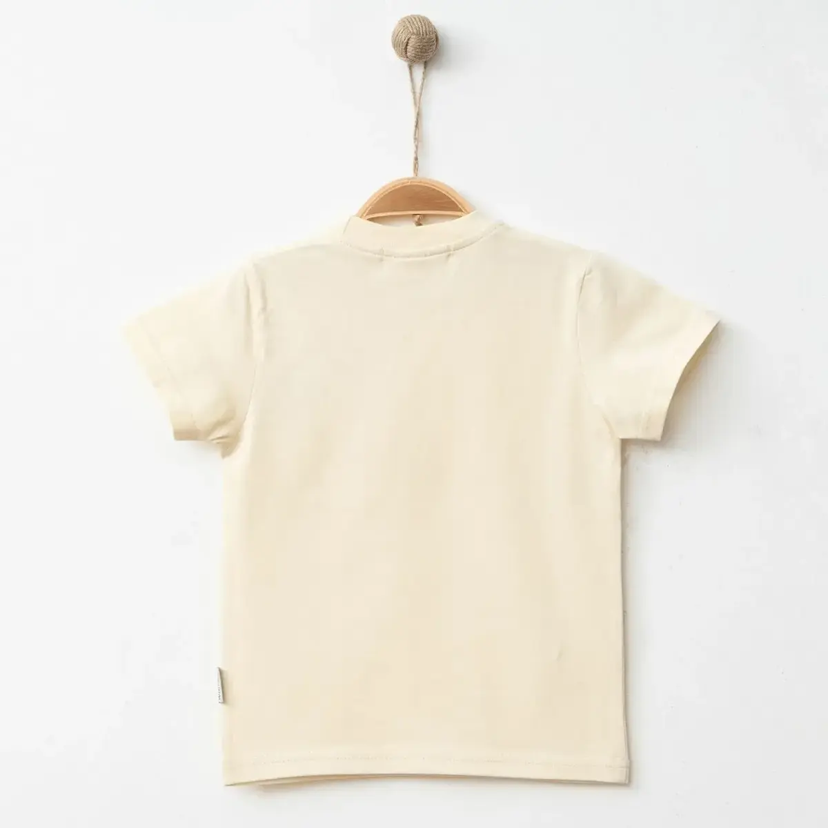 Bebolly T-Shirt Uykucu Kedi Baskılı Bej