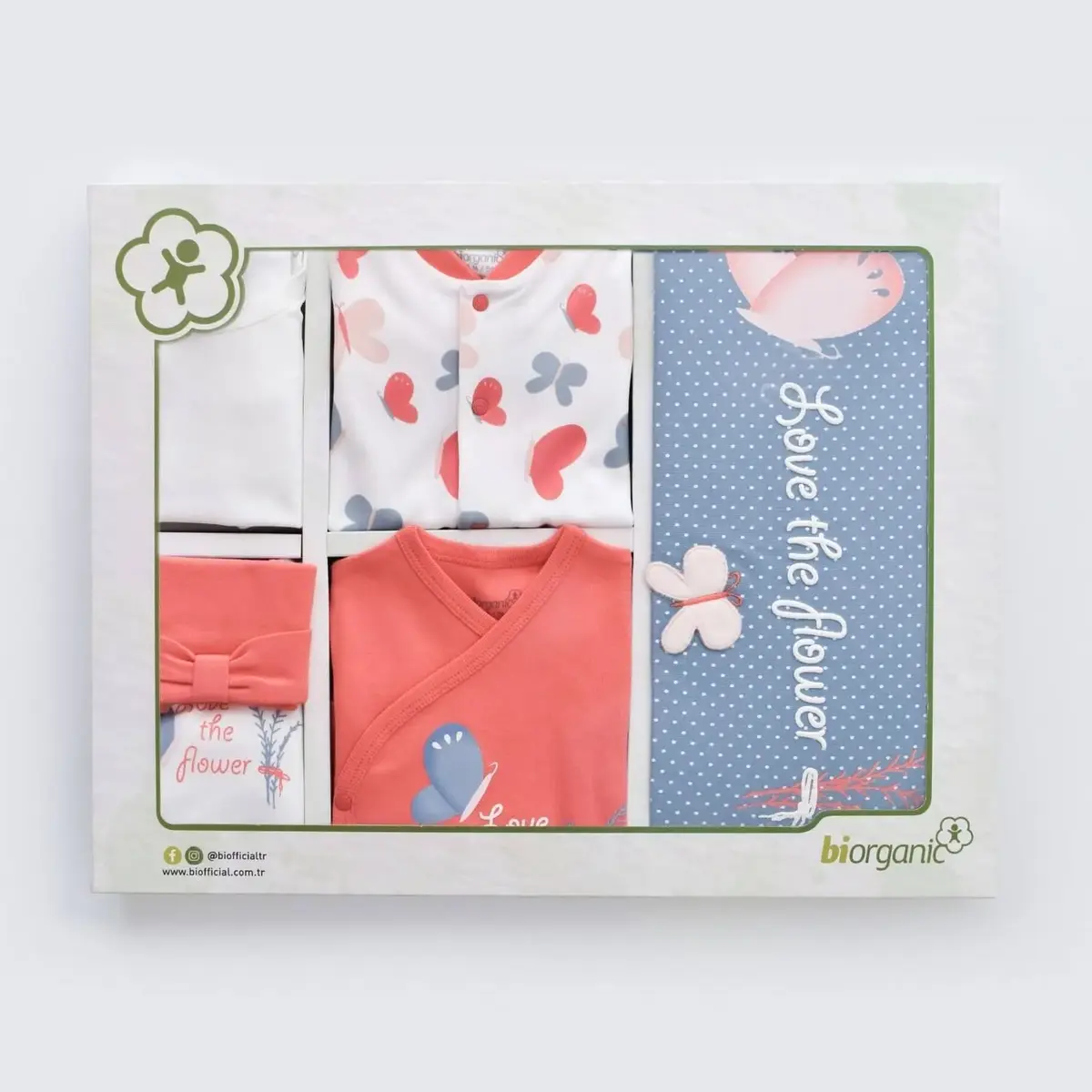 Bibaby Organik Hastane Çıkışı 10lu Wild Flowers Spring Blue