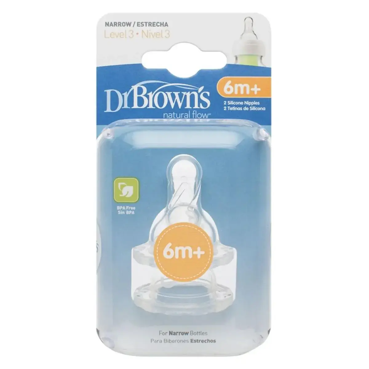 Dr Browns Options+ Dar Ağız Silikon Biberon Emziği 2li 6+ Ay 3.Aşama