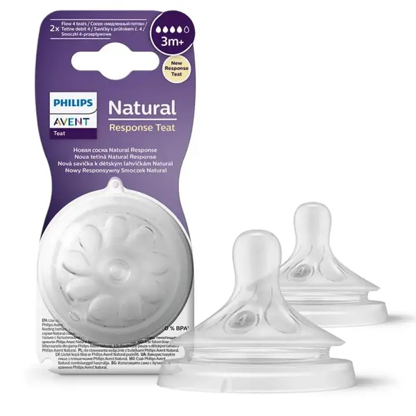 Philips Avent Doğal Tepkili Biberon Emziği 2li 4 Numara 3+ Ay