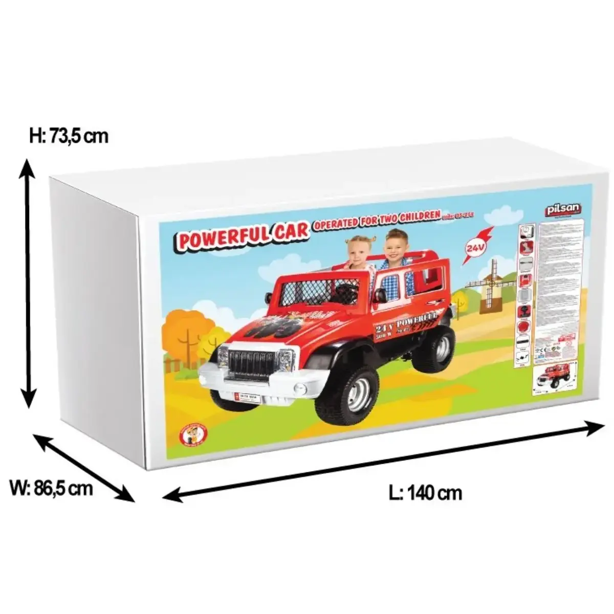 Pilsan Powerfull Çift Kişilik Akülü Araba