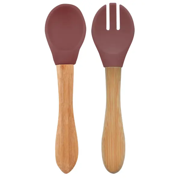 OiOi Mama Kaşığı Çatal Seti 9+ Ay Velvet Rose