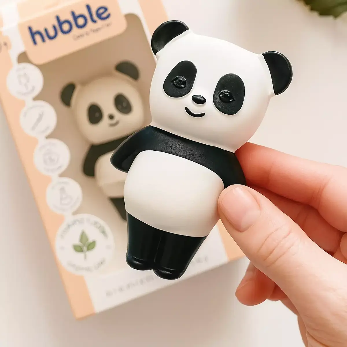 Hubble Doğal Bebek Diş Kaşıyıcı Ve Oyuncağı Panda