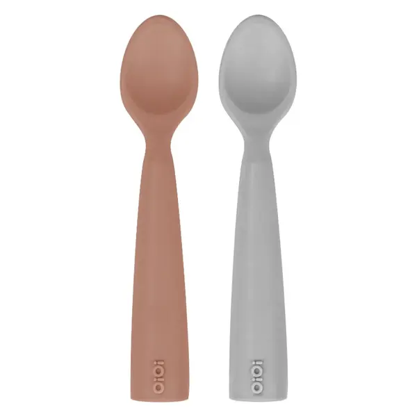 OiOi Nam Nam Mama Kaşığı 2li Woody Brown - Powder Grey