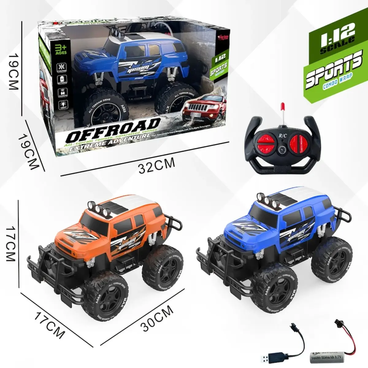 Vardem Kutulu Uzaktan Kumandalı Full Fonksiyon Şarjlı Off Road Jeep 1:12