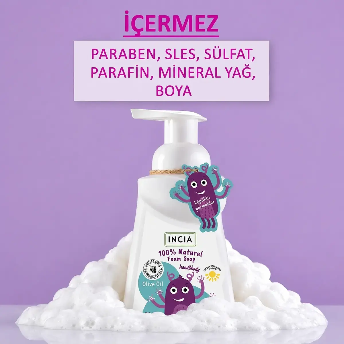 Incia Kids Zeytinyağlı Köpük Sabun 200 ml