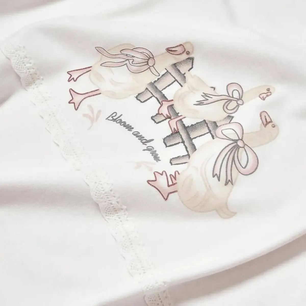 Bibaby Battaniye Twinn Duck 85x90cm Ekru - Pembe