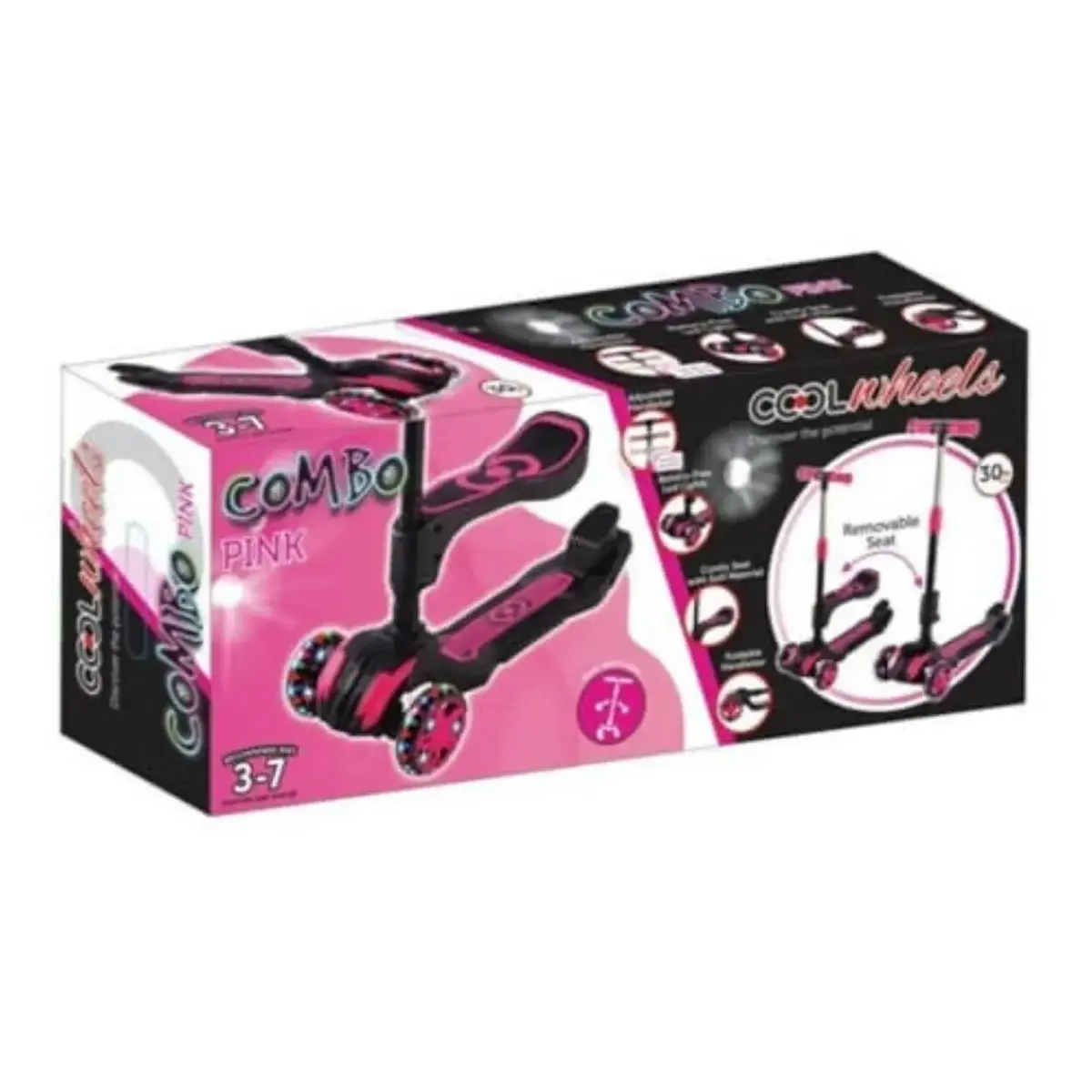 Cool Wheels Combo Oturaklı Scooter Pembe