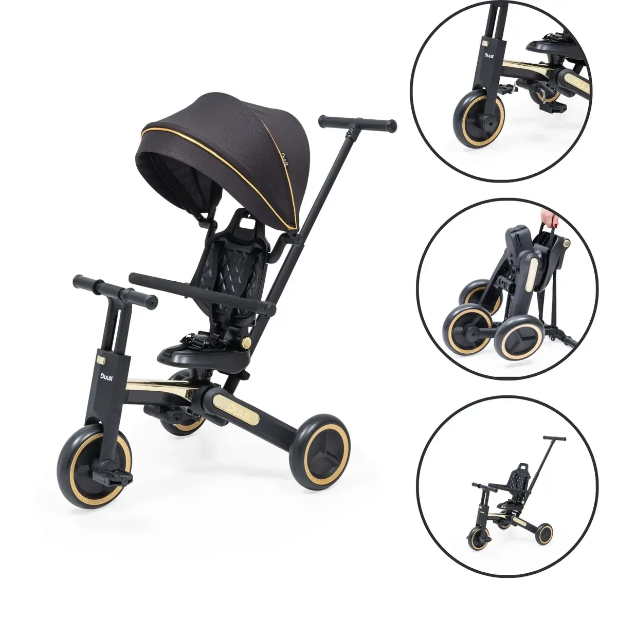 Duux Trike D56 7 in 1 Üç Tekerlekli Bisiklet Siyah