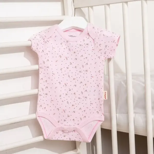 Tiffany Body Kısa Kol Jakarlı Flowering Theme Pembe