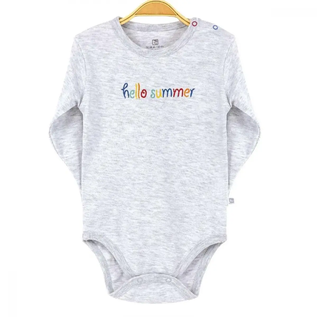 Bibaby Body Hello Summer Gri - Beyaz