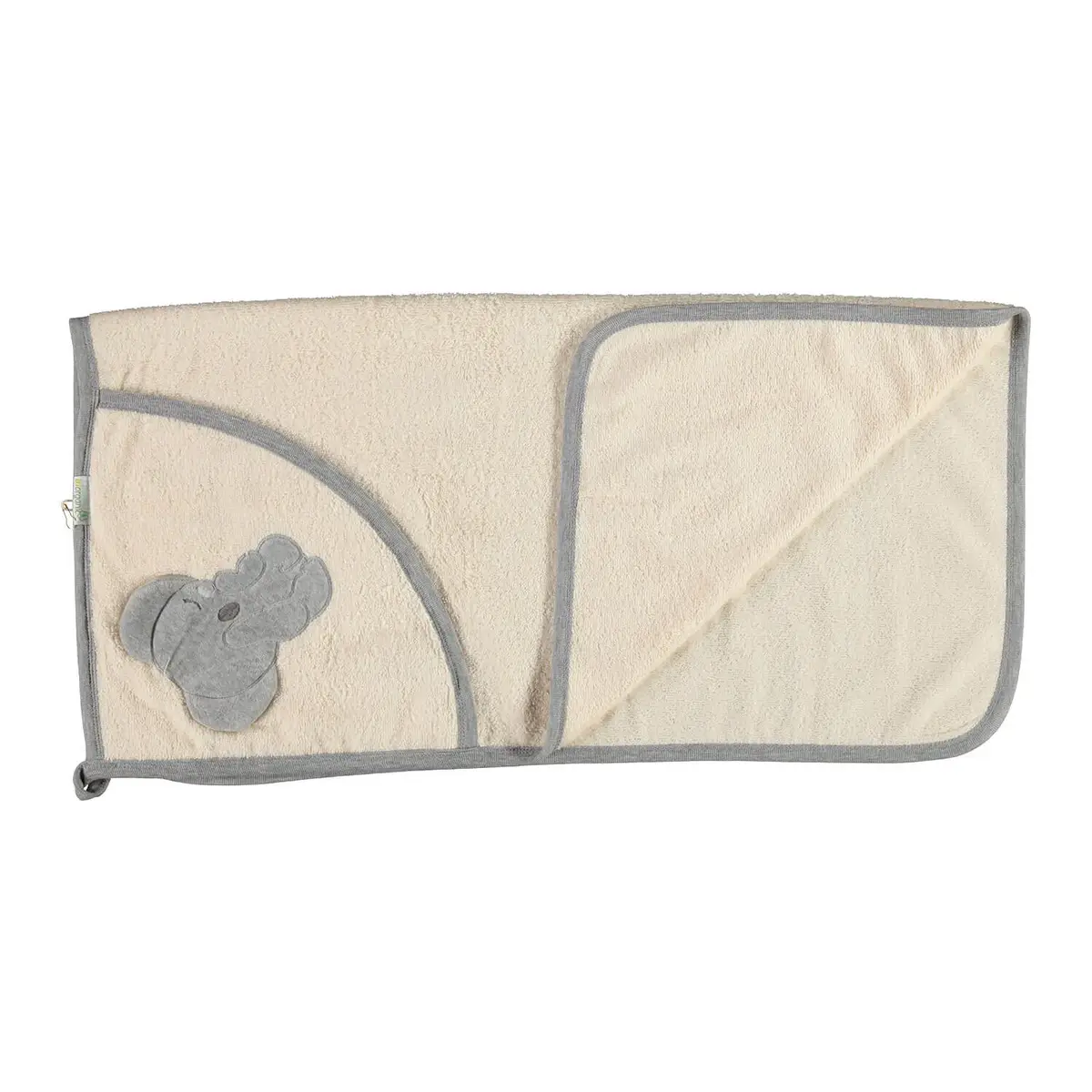 Bibaby Organik Havlu Sleepy Koala Ekru - Gri Melanj