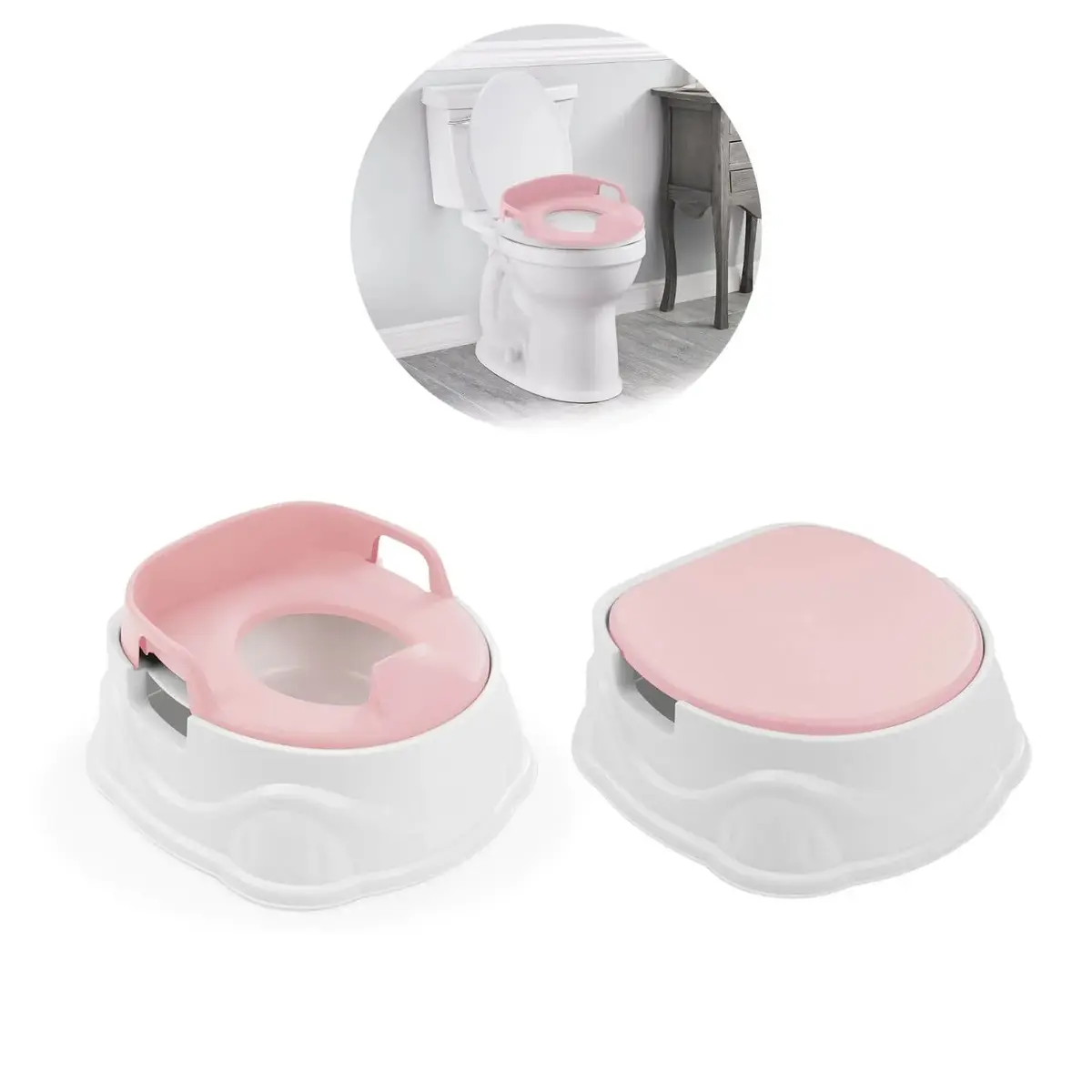 Dolu 3in1 Lazımlık Adaptör Basamak Pembe