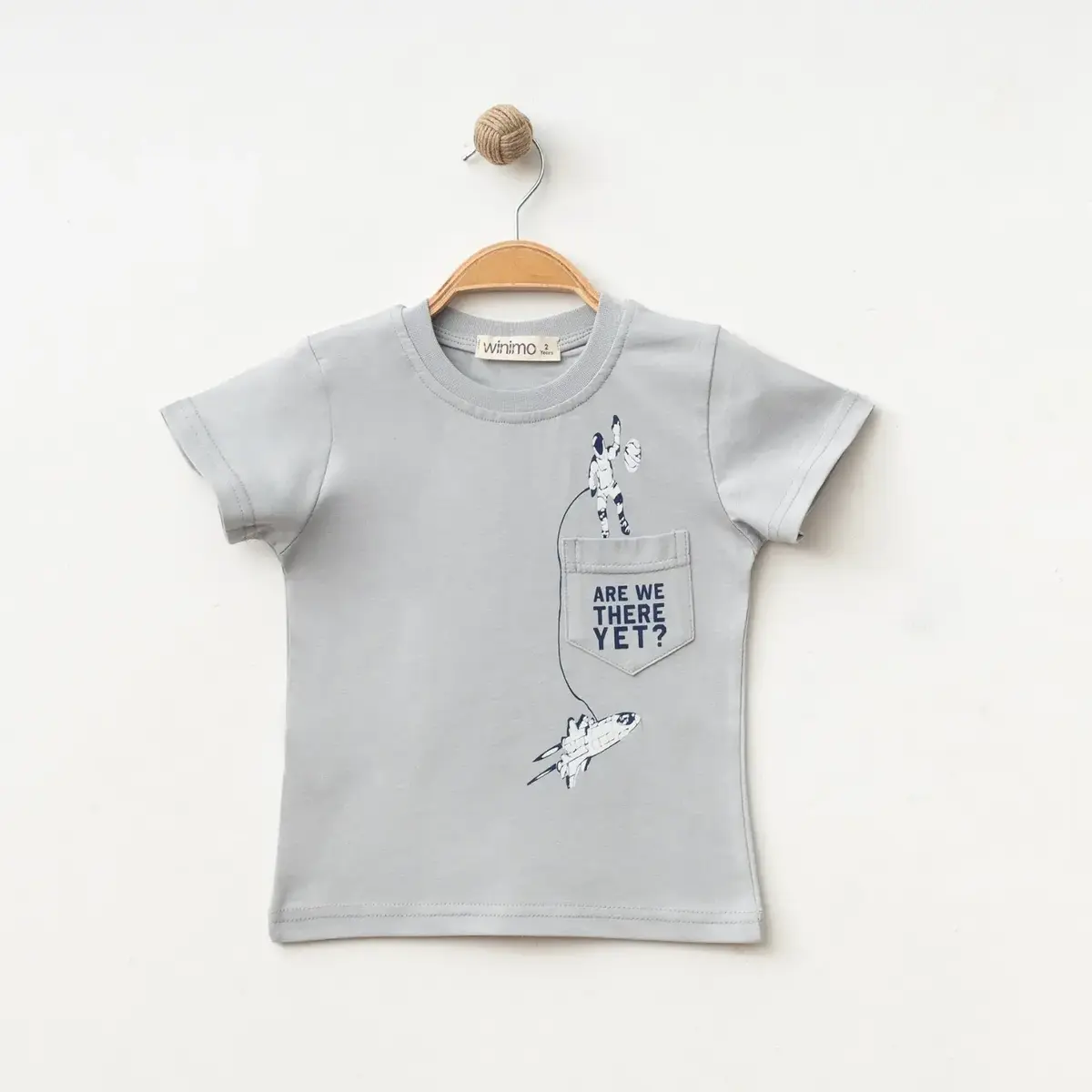 Winimo T-Shirt Are There Yet Baskılı Boyalı Gri