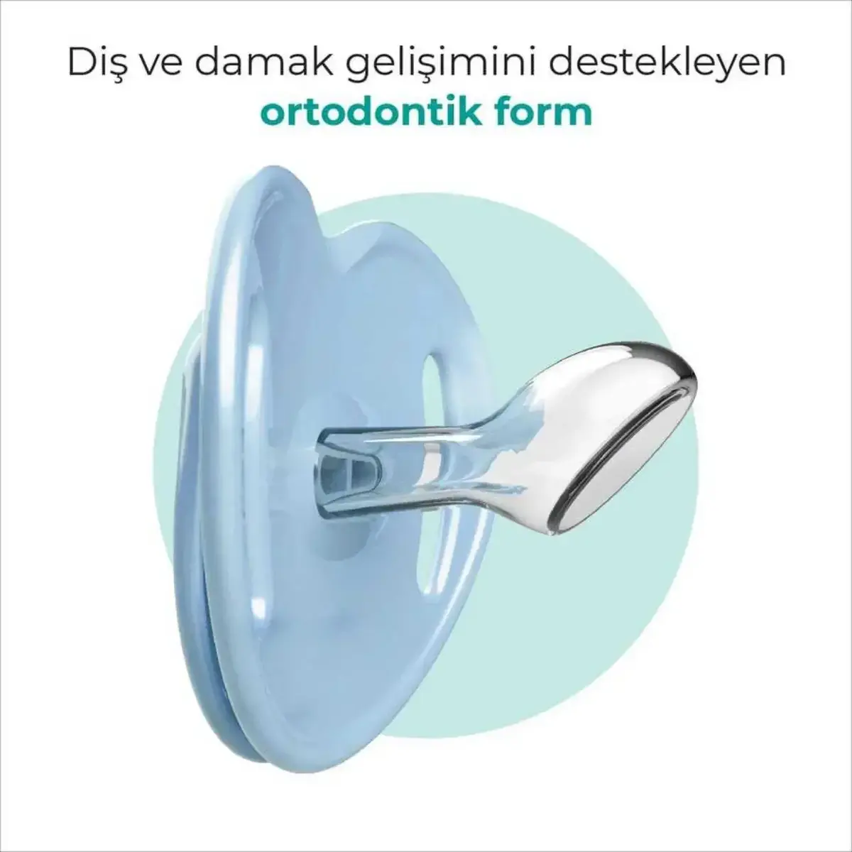 Mamajoo Ortodontik Silikon Emzik Sterilizasyon & Saklama Kutusu 0Ay+ Powder Blue 2li