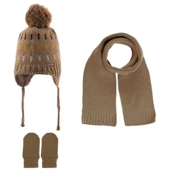 Kitti Eldiven Atkı Bere Takım Camel