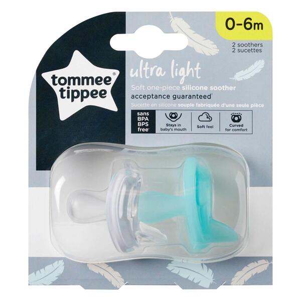 Tommee Tippee Ultra Hafif Silikon Emzik 2li 0-6 Ay Mavi - Beyaz