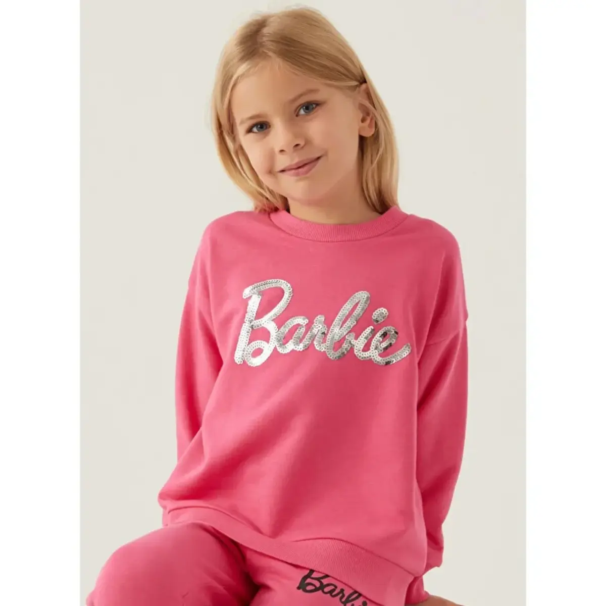 Barbie Sweatshirt Açık Fuşya