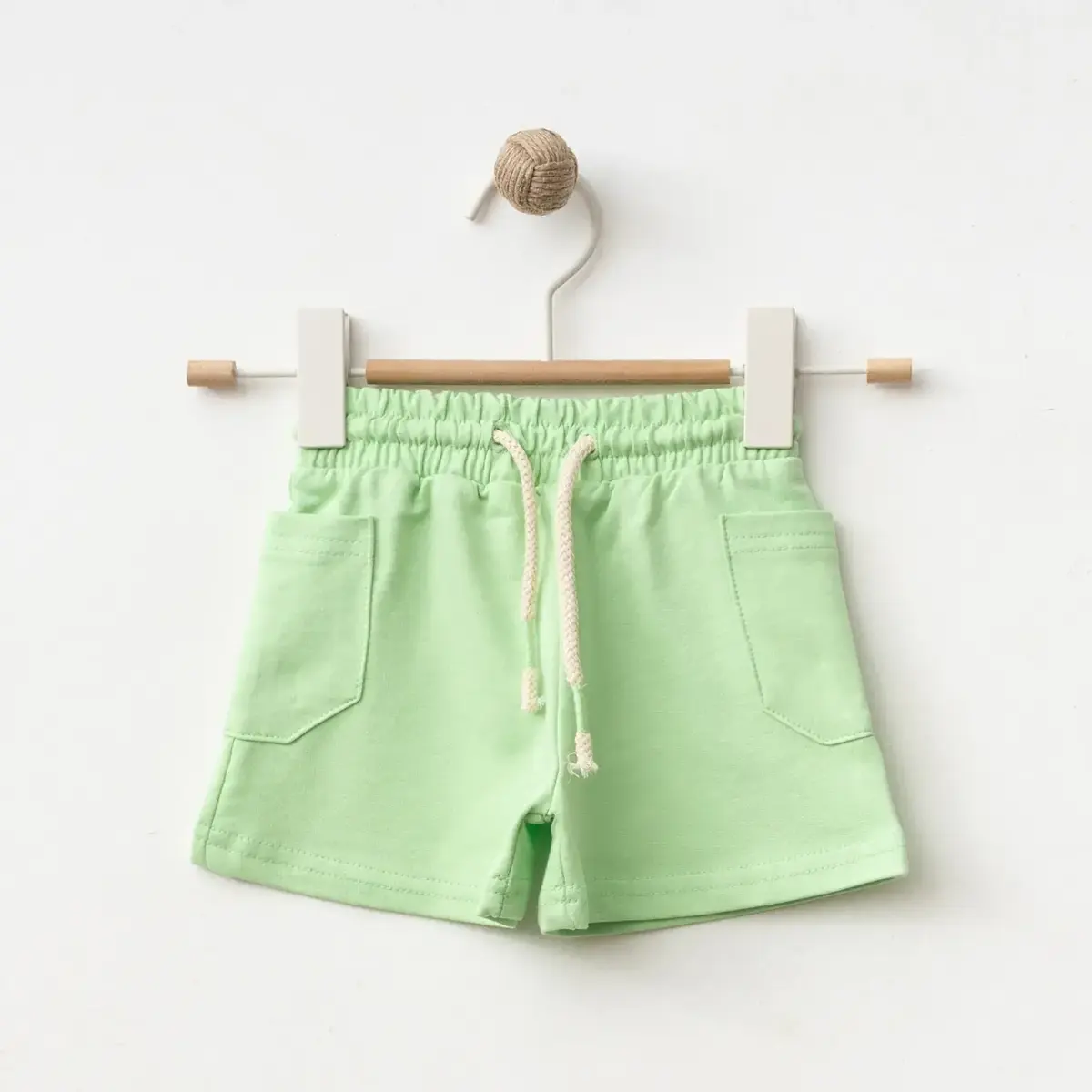 Bebolly Şort Yan Cepli Fıstık Yeşili