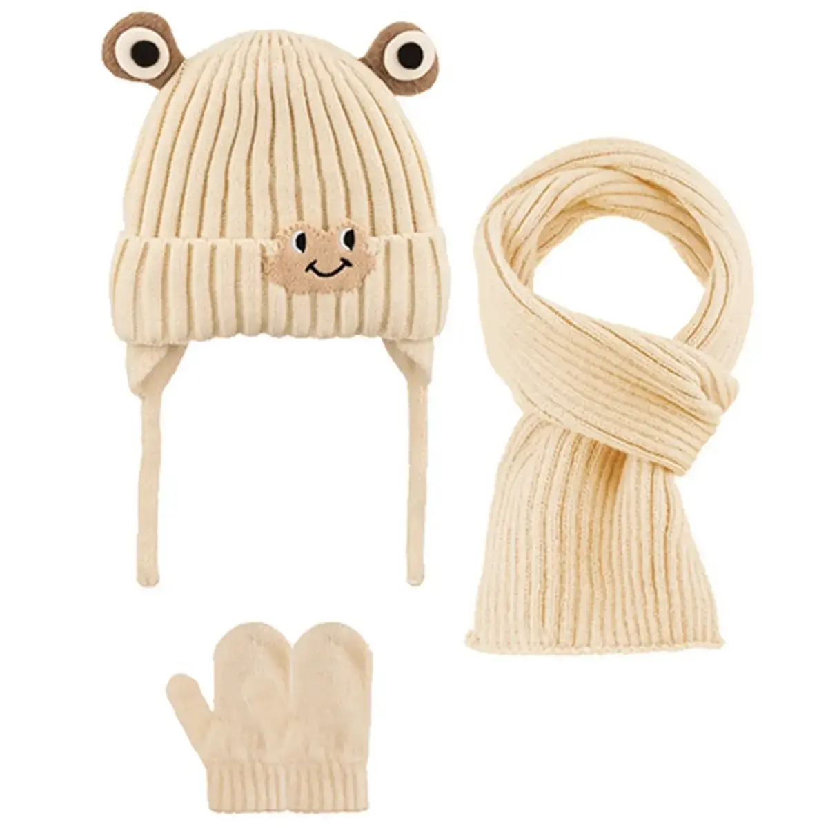 Kitti Eldiven Atkı Bere Takım 0-18 Ay Krem Asortili