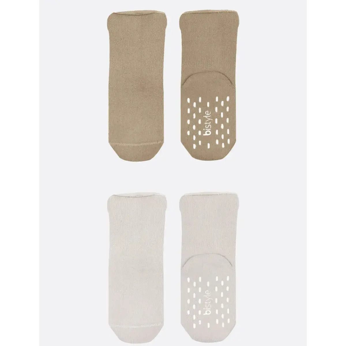 Bistyle Çorap Soket Havlu 2li Kaymaz Basic Boy Bej - Natural