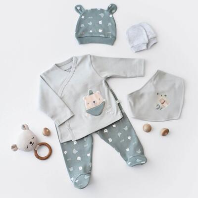 Bibaby Organik Hastane Çıkışı 5li Hug Me Bear Yeşil