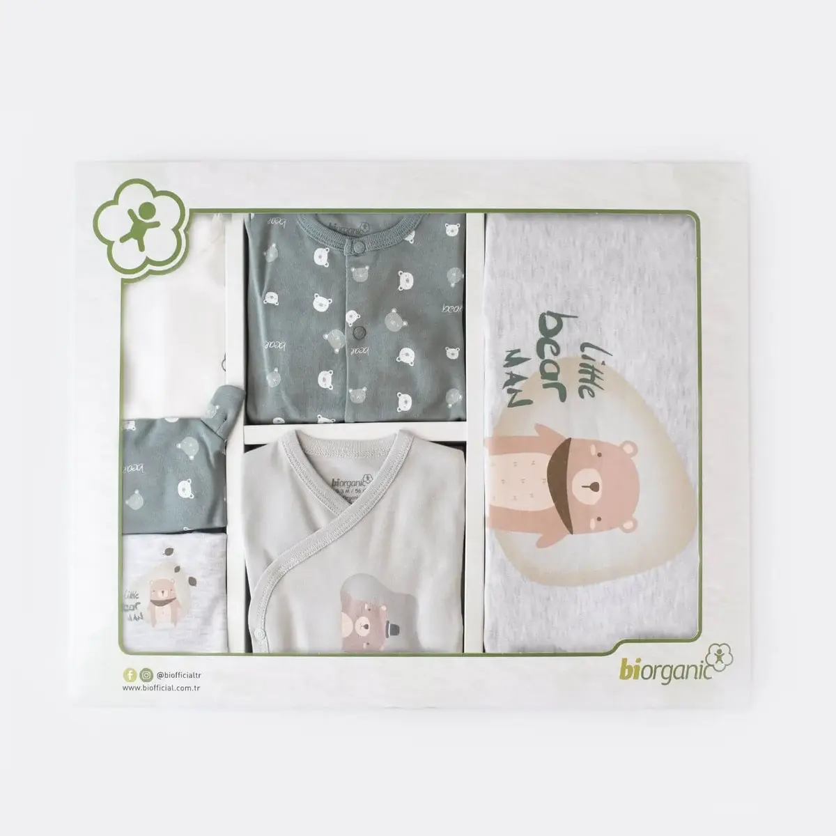 Bibaby Organik Hastane Çıkışı 10lu Hug Me Bear Yeşil