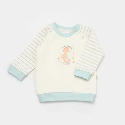 Bibaby Organik 2li Takım Save The Seahorse Bej - Mint