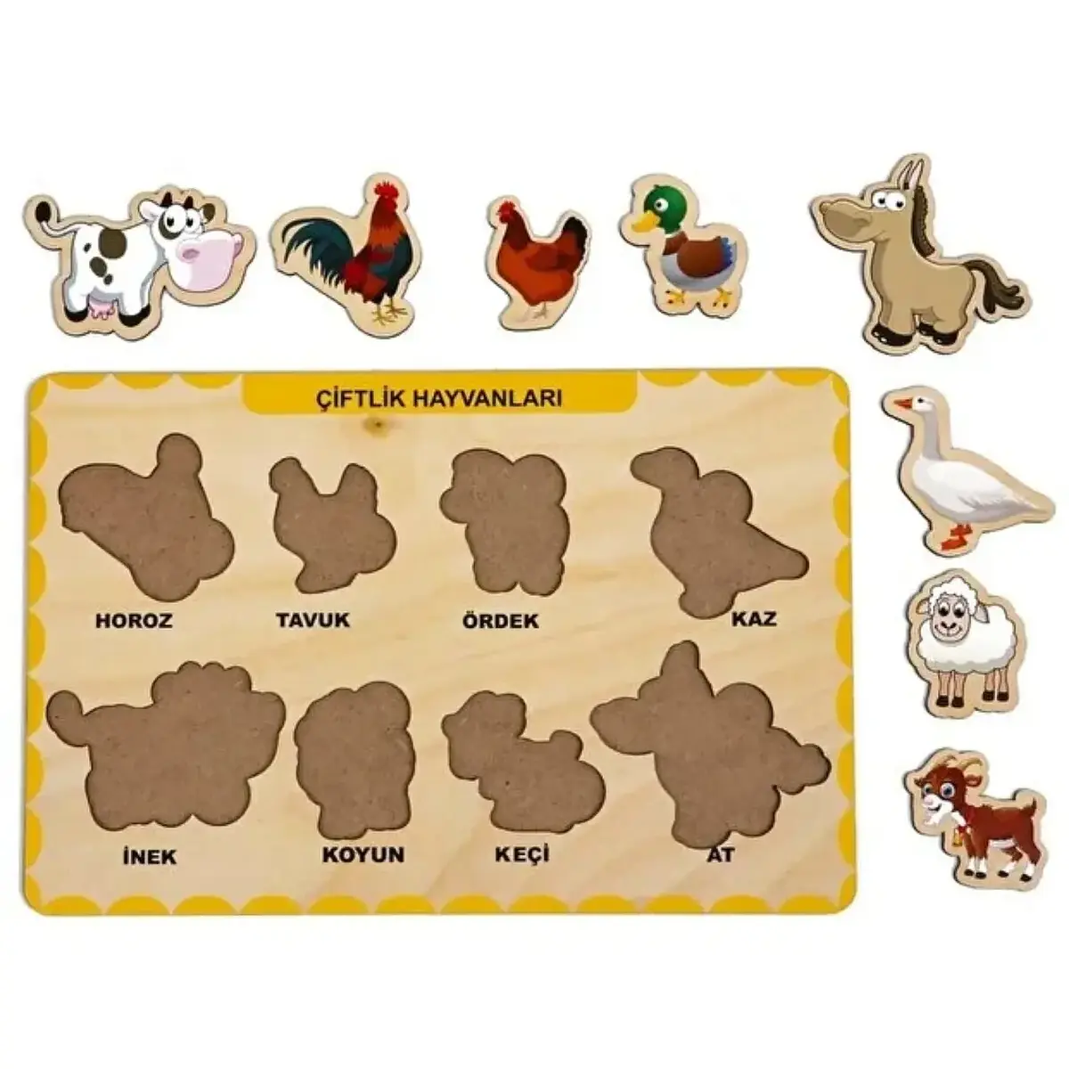 Ca Games Ahşap Tutmalı Puzzle Çiftlik Hayvanları