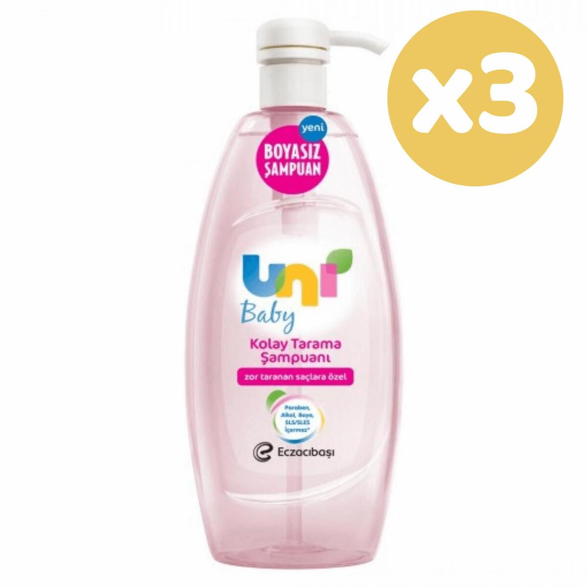 Uni Baby Kolay Tarama Bebek Şampuanı 700 ml x3
