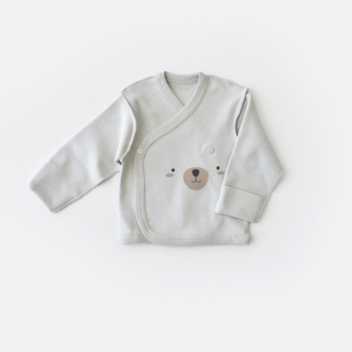 Bibaby Organik Zıbın Takımı Hug Me Bear Prematüre Kar Melanj