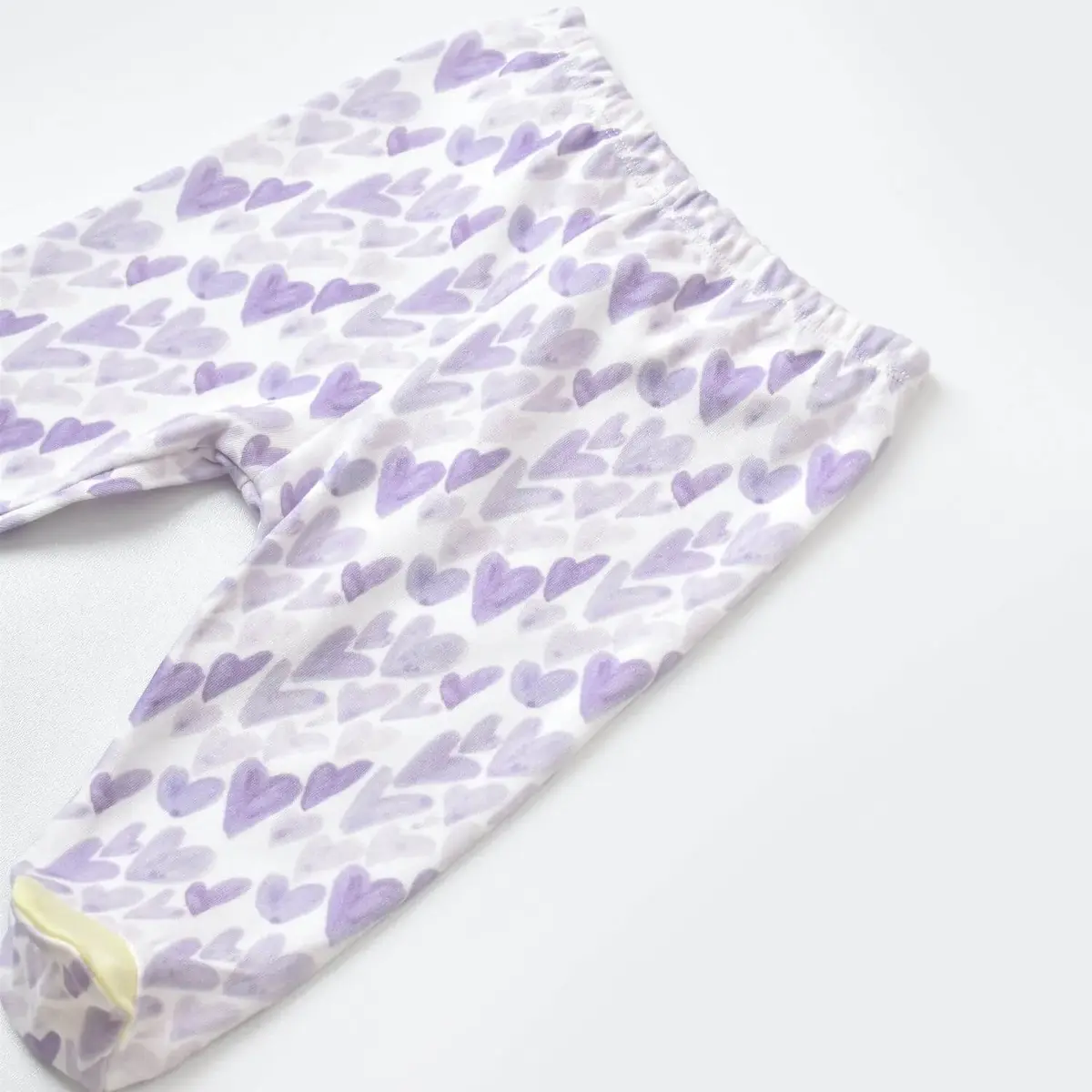 Bibaby Organik Pantolon Patikli Love You Baby Yellow - Lavander