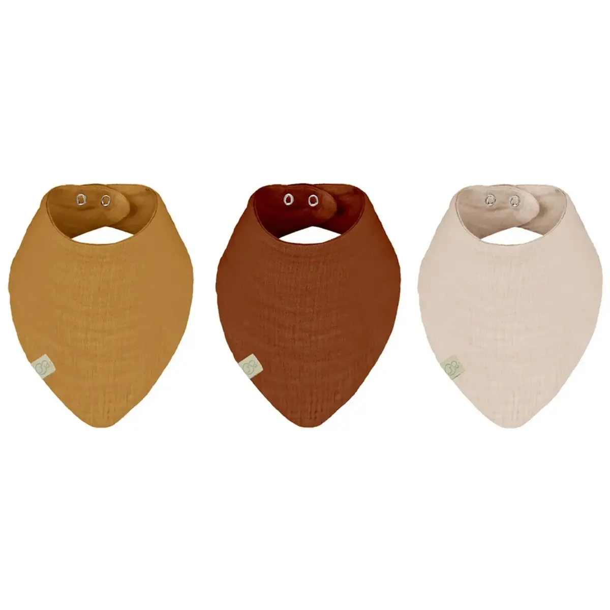 Bistyle Organik Fular Önlük Müslin 3lü Kiremit - Bej - Hardal