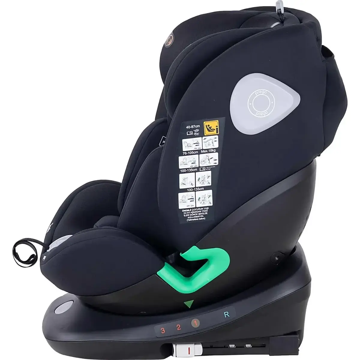 Prego Q9004 Tronfix I-Size Oto Koltuğu 0-36 Kg Siyah