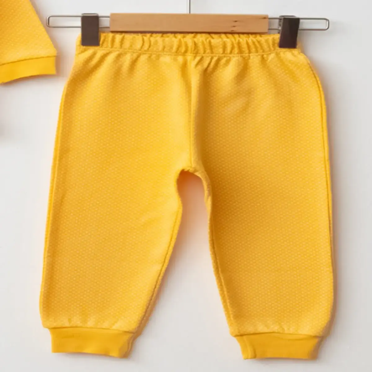 Mini Damla Pijama Takımı Penye Matweis Emprime Kamyon Baskılı Sarı