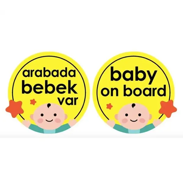 Babyjem Arabada Bebek Var Sarı