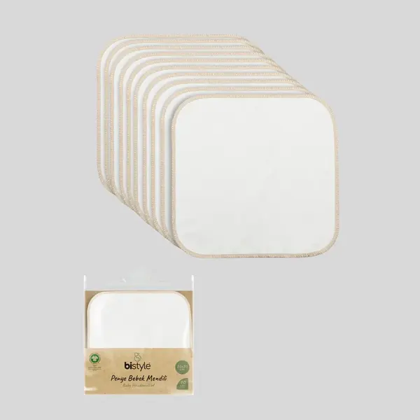 Bistyle Mendil 10lu Penye Küçük Boy Ekru