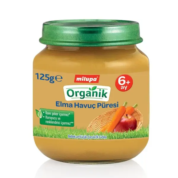 Milupa Organik Elmalı Havuçlu Kavanoz Maması 125 gr