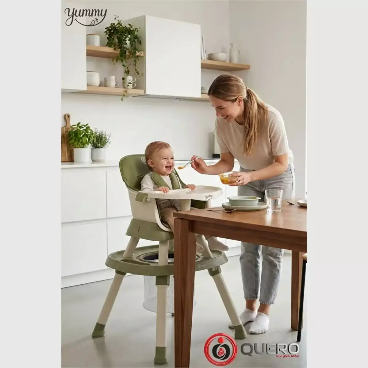Quero Yummy 12 in 1 Fonksiyonel Mama Sandalyesi Bej
