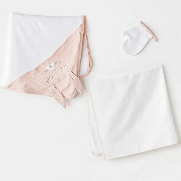 Andy Wawa Havlu Takımı 3lü Müslin Home Pembe