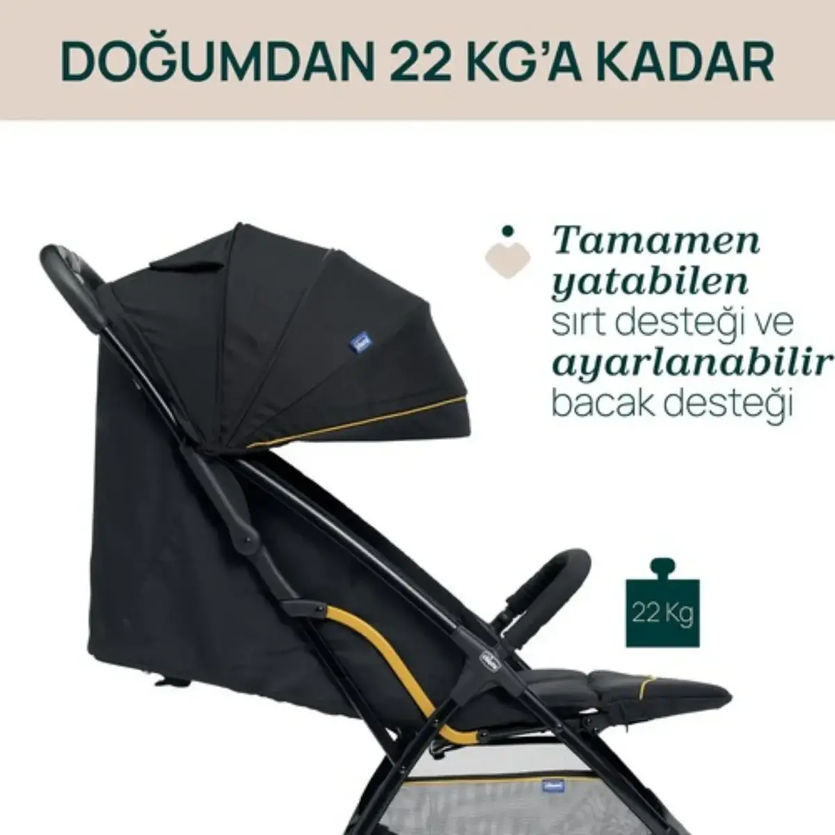 Chicco Glee Kabin Bebek Arabası Uneven Black