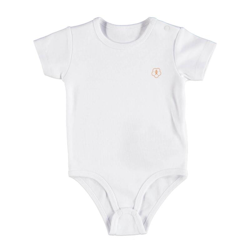 Bibaby Organik Body Kısa Kol Basic Beyaz