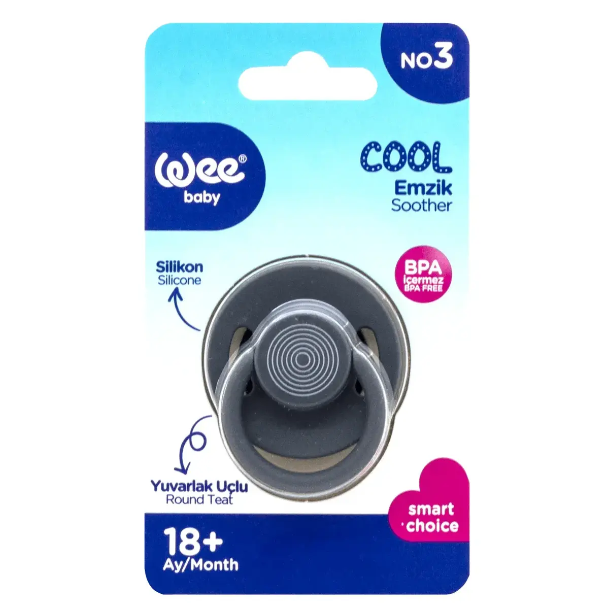 Wee Baby Cool Yuvarlak Uçlu Silikon Emzik No:3 18+ Ay