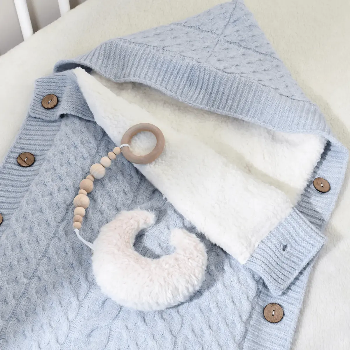 Bibaby Kundak Zincir Triko Mavi