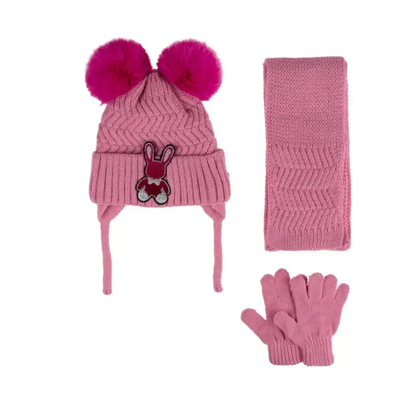 Kitti Eldiven Atkı Bere Takım 1-4Yaş Pembe Asortili