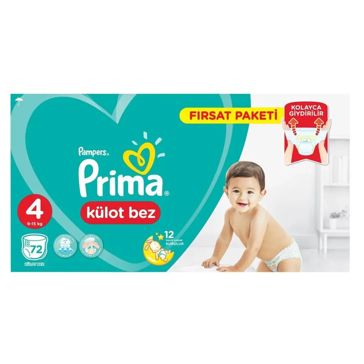 Prima Pants Külot Bebek Bezi 4 Beden Maxi 72li Fırsat Paketi 