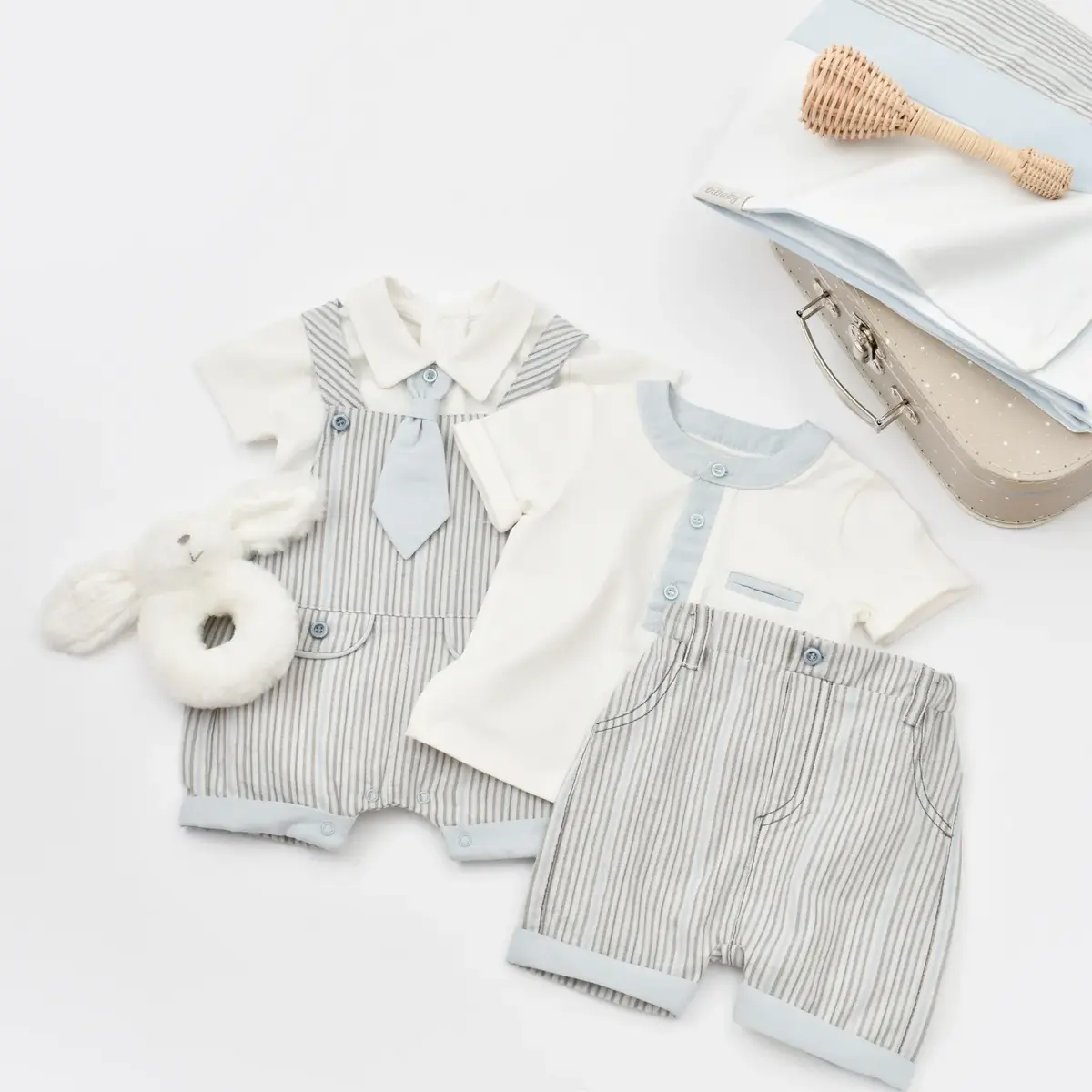 Bibaby 2li Takım Şapkalı Azur Mavi